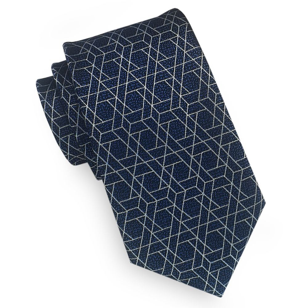 Navy Hexagon Tie